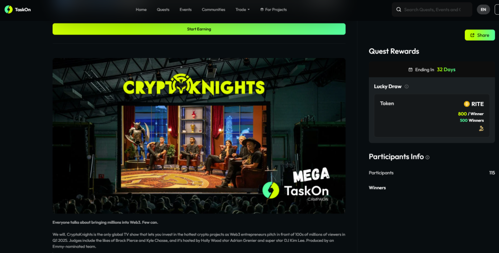 Taskon campaign CryptoKnights trailer